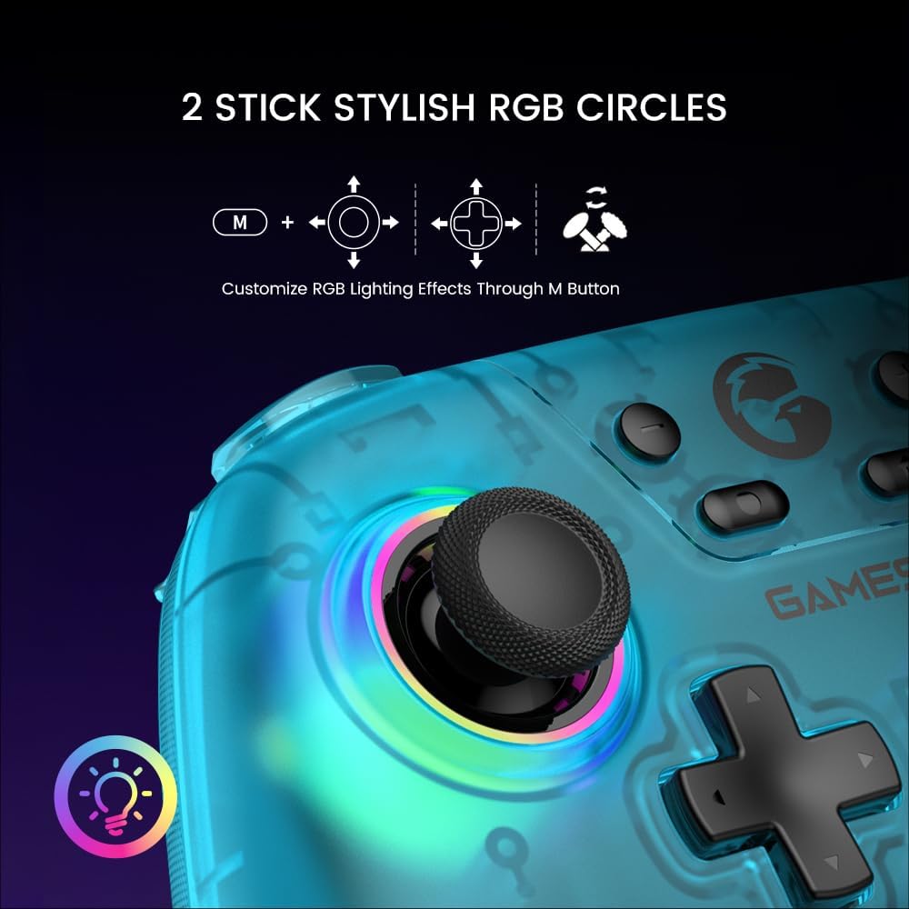 ワイヤレス Switch プロコントローラー ゲームパッド - ホワイト、Bluetooth・USB有線対応、6軸ジャイロ搭載