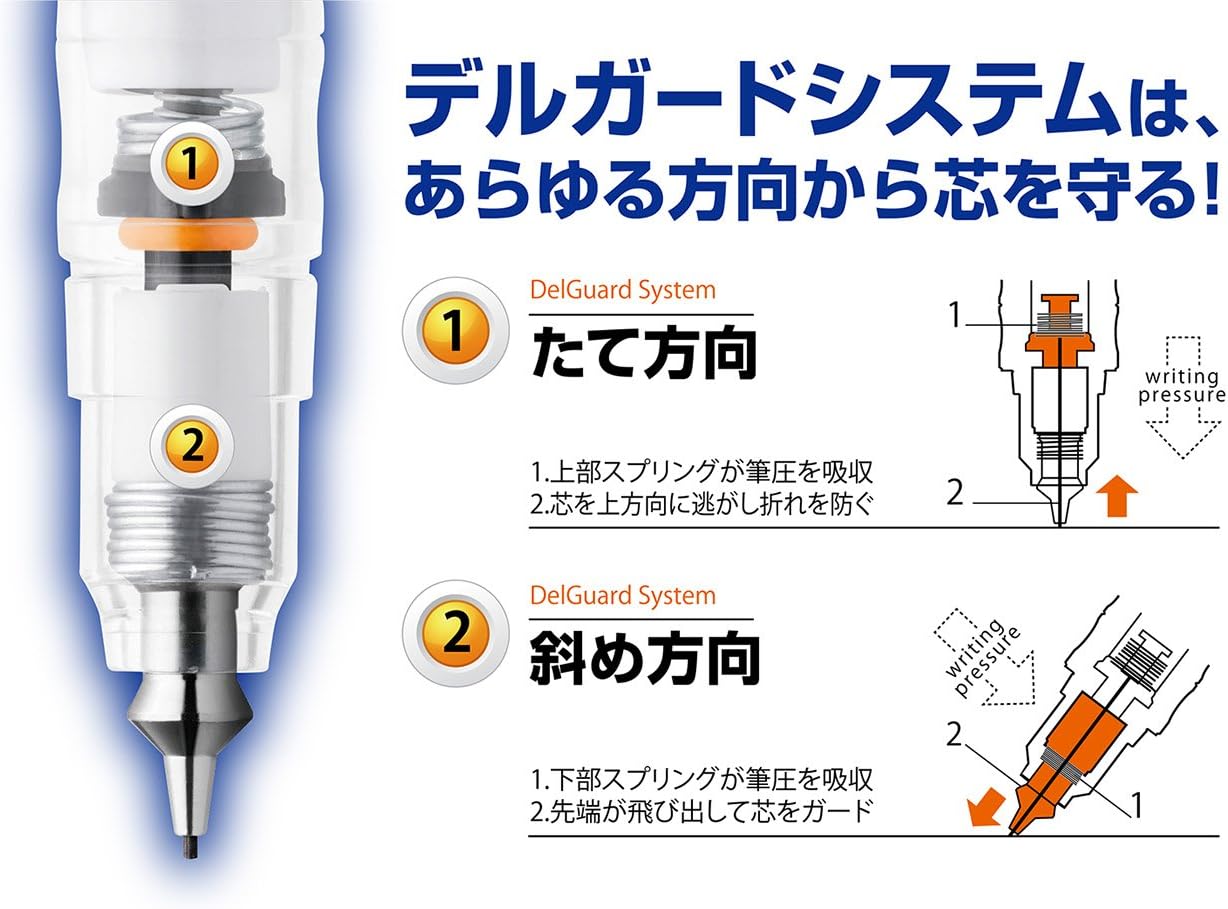 デルガード ゼブラ シャープペンシル 0.5mm ホワイト