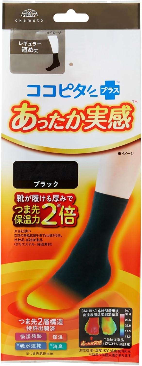 メンズ 薄地パイル吸湿発熱ソックス 1足組【ココピタ】