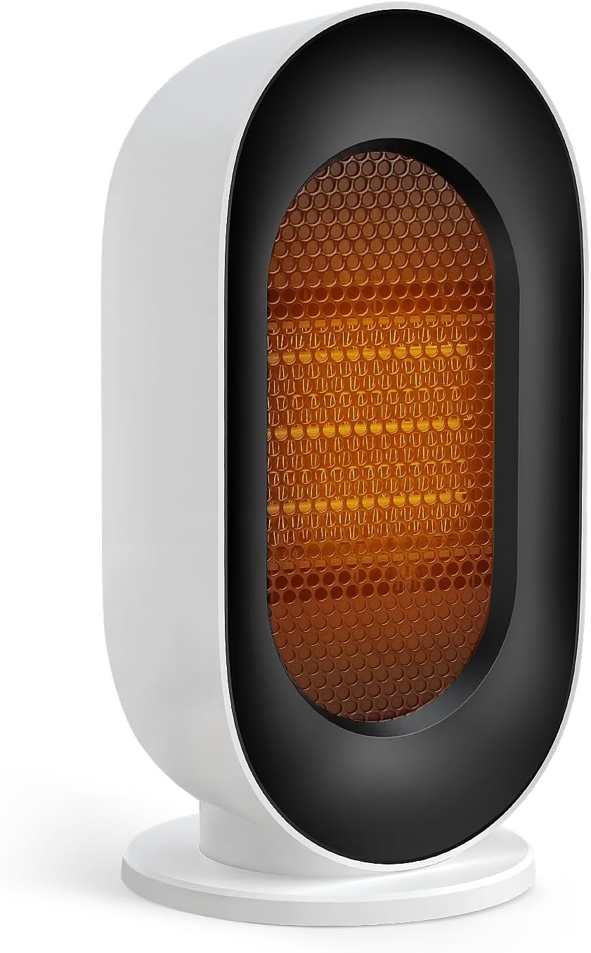 小型セラミックファンヒーター 400W/600W 速暖・静音・省エネ ダイヤル式 PSE適合 ホワイト