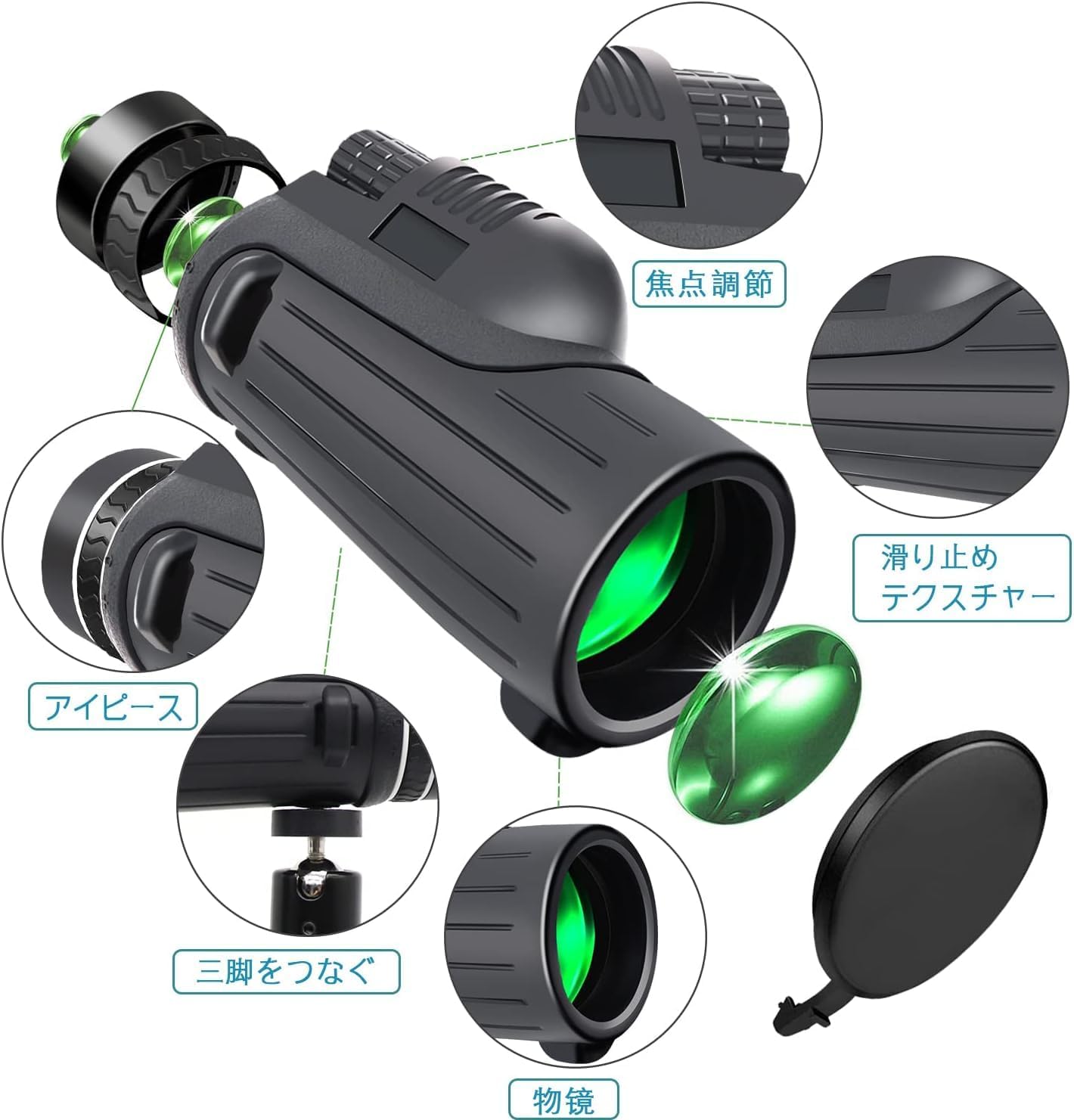 高倍率単眼鏡【80x100】スマホ望遠レンズ・防水・高透過率・持ち運び便利・バードウォッチングなど最適