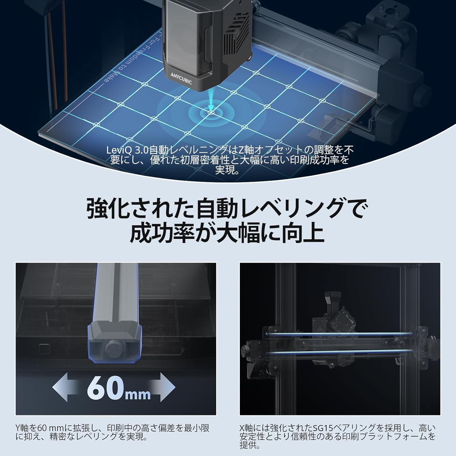 ANYCUBIC Kobra 3 V2 3Dプリンター 高速印刷・自動校正・720Pカメラ搭載 250x250x260mm