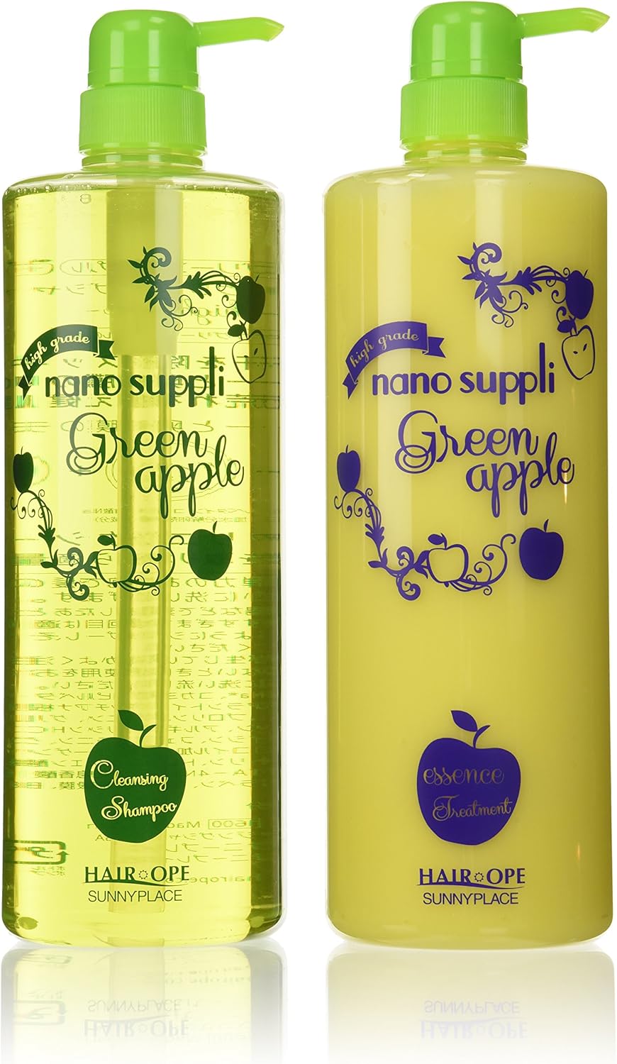 アップル香るナノサプリクレンジングシャンプー＆コンディショナーセット 1000ml