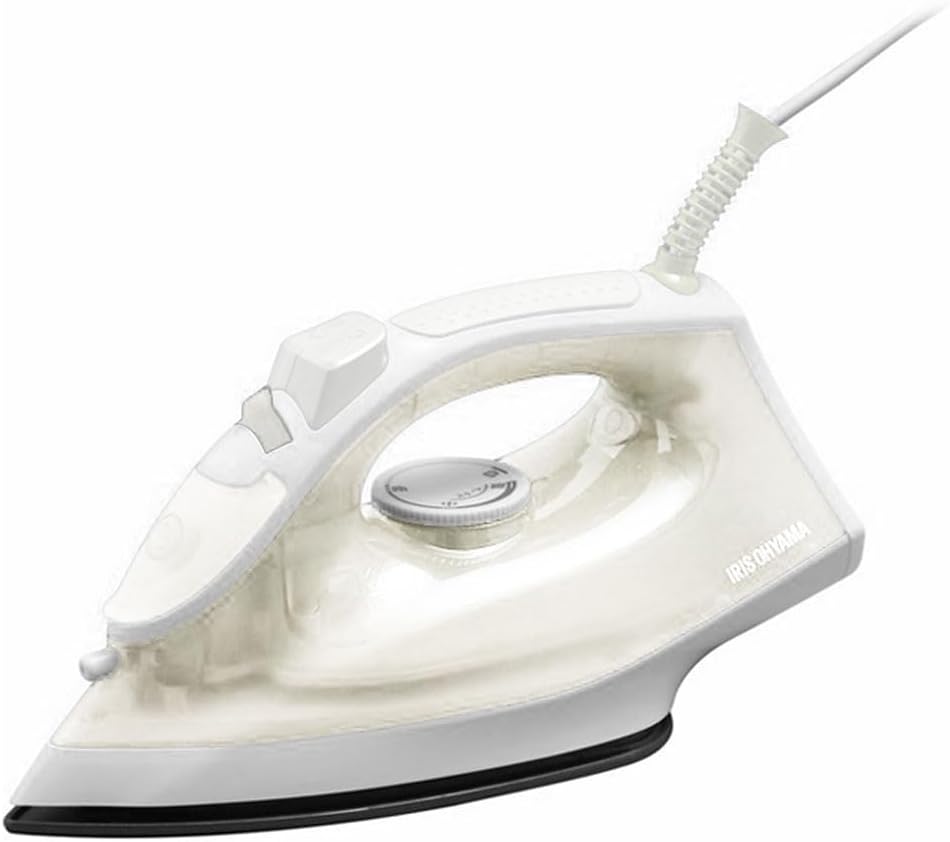 アイリスオーヤマ スチームアイロン コード式 フッ素加工 霧吹き機能 大容量タンク ホワイト SIR-01-W