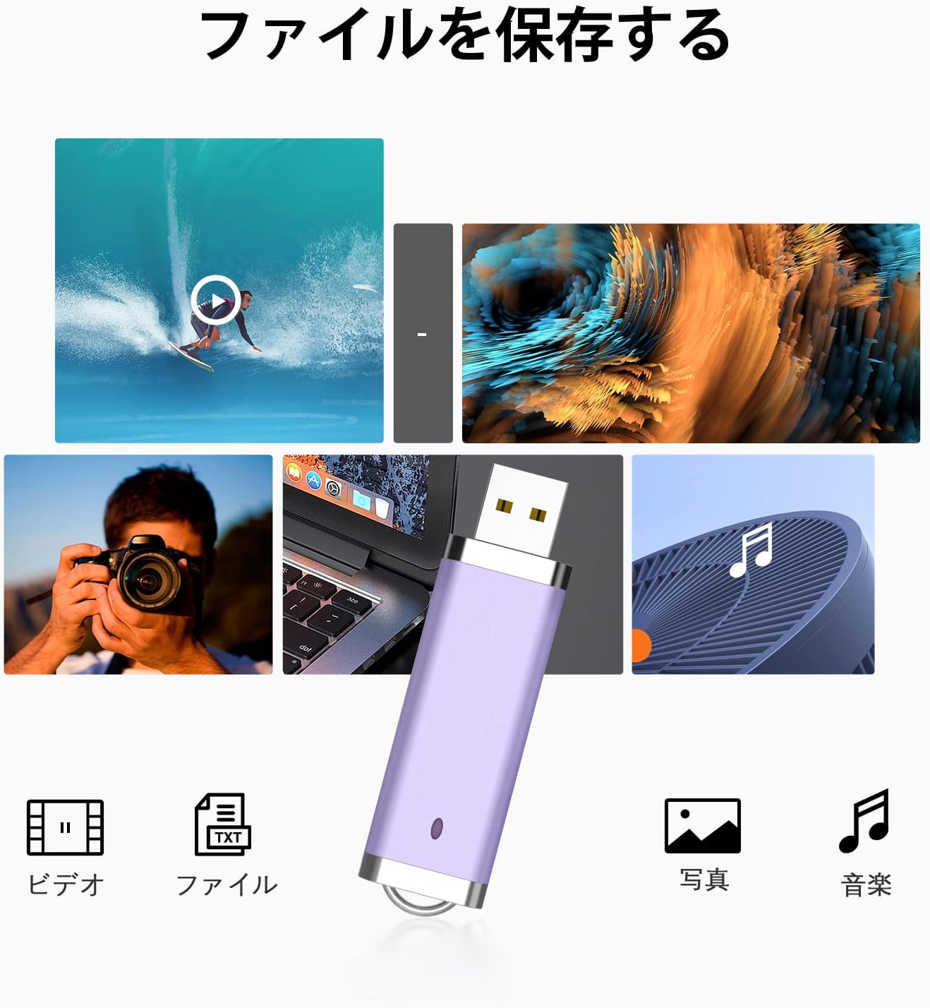 USBメモリ 1GB 5個セット キャップ式 軽量 超高速データ転送 Windows対応 五色展開