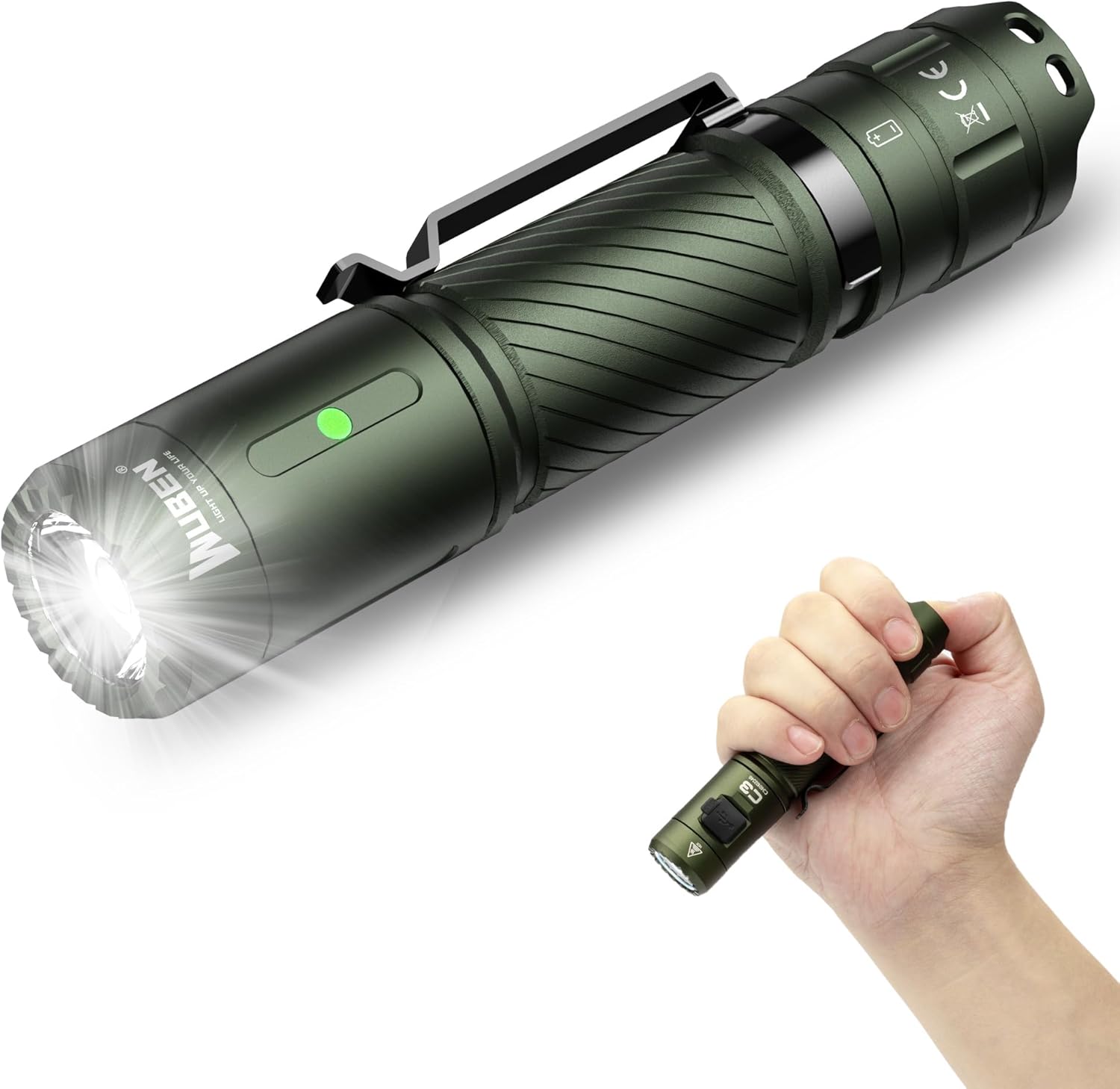 WUBEN C3 小型充電式懐中電灯 1200ルーメン IP68防水 6モード 最大143時間