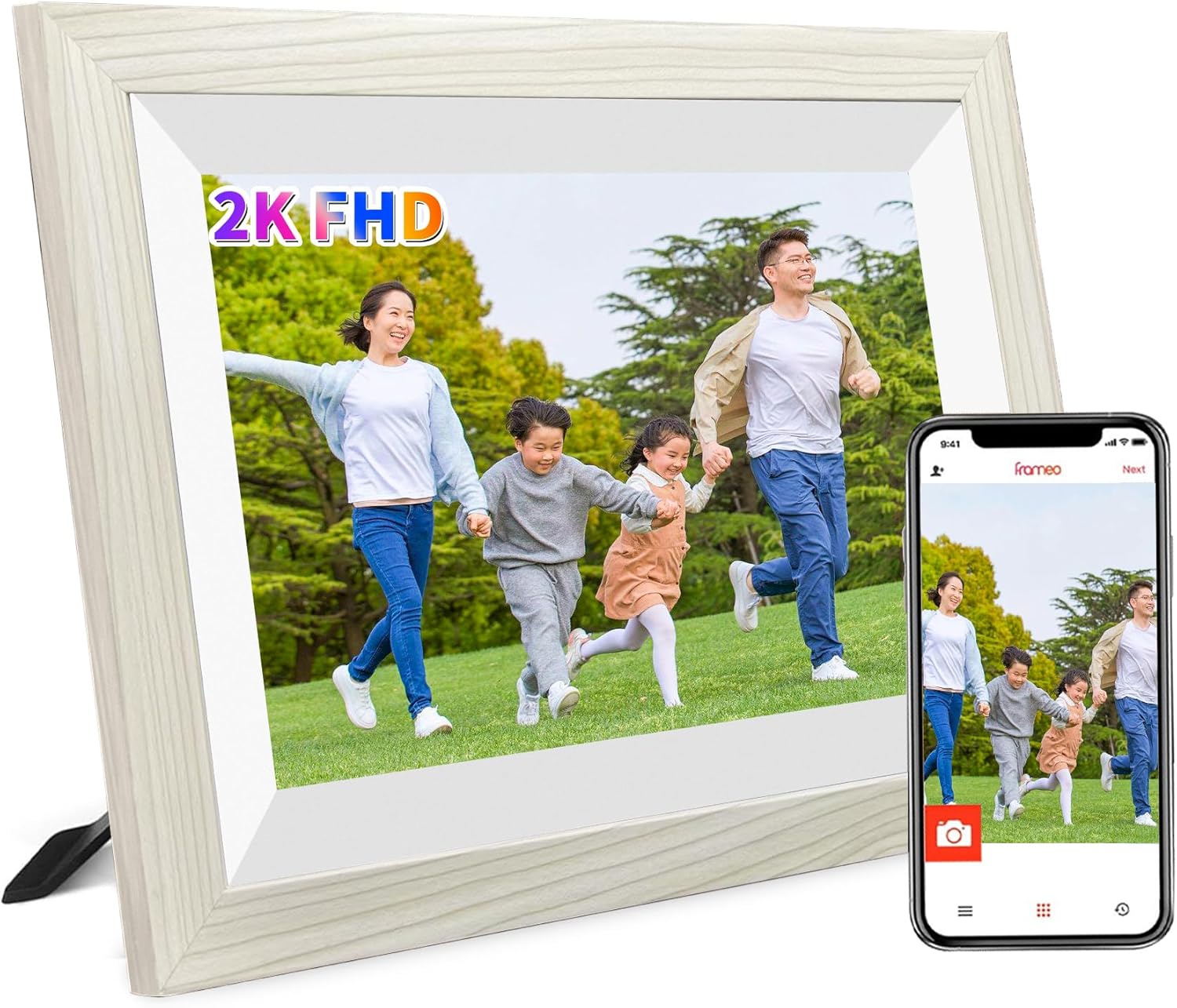 誕生日・敬老の日向け 10.1インチ FHD デジタルフォトフレーム WiFi タッチスクリーン 32GBメモリ内蔵