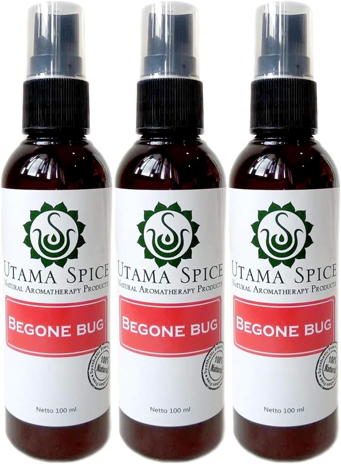 虫よけスプレー Begone Bug 100ml×3本セット 100％ナチュラルハーブ