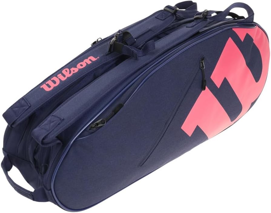 テニス・バドミントン対応ラケットバッグ TEAMJ 6PK - 2〜6本収納可【ウイルソン】