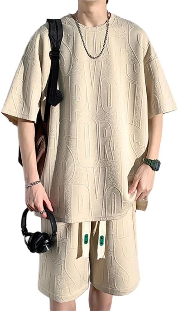 メンズ夏用お洒落セットアップ | 半袖Tシャツ＆ショートパンツ | カジュアルルームウェア