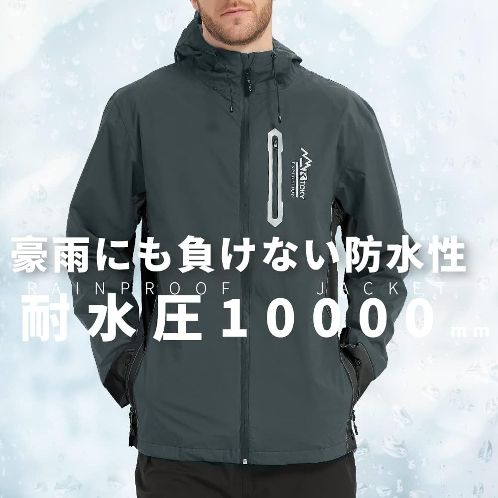 メンズゴルフレインウェア上下セット 防寒・防水・防風機能付き アウトドア・バイク用