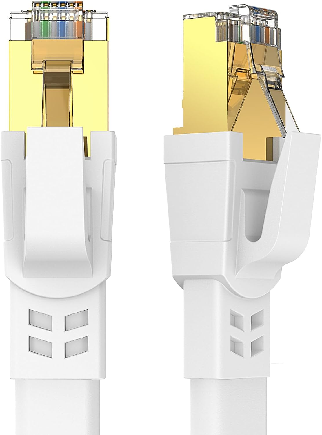 CAT8 LANケーブル 40Gbps/2000MHz 業務用ウルトラフラット 1m ホワイト