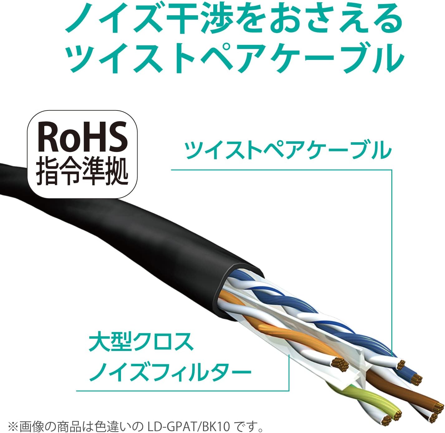 爪折れ防止コネクタ付きエレコム CAT6A LANケーブル 5m ブルー