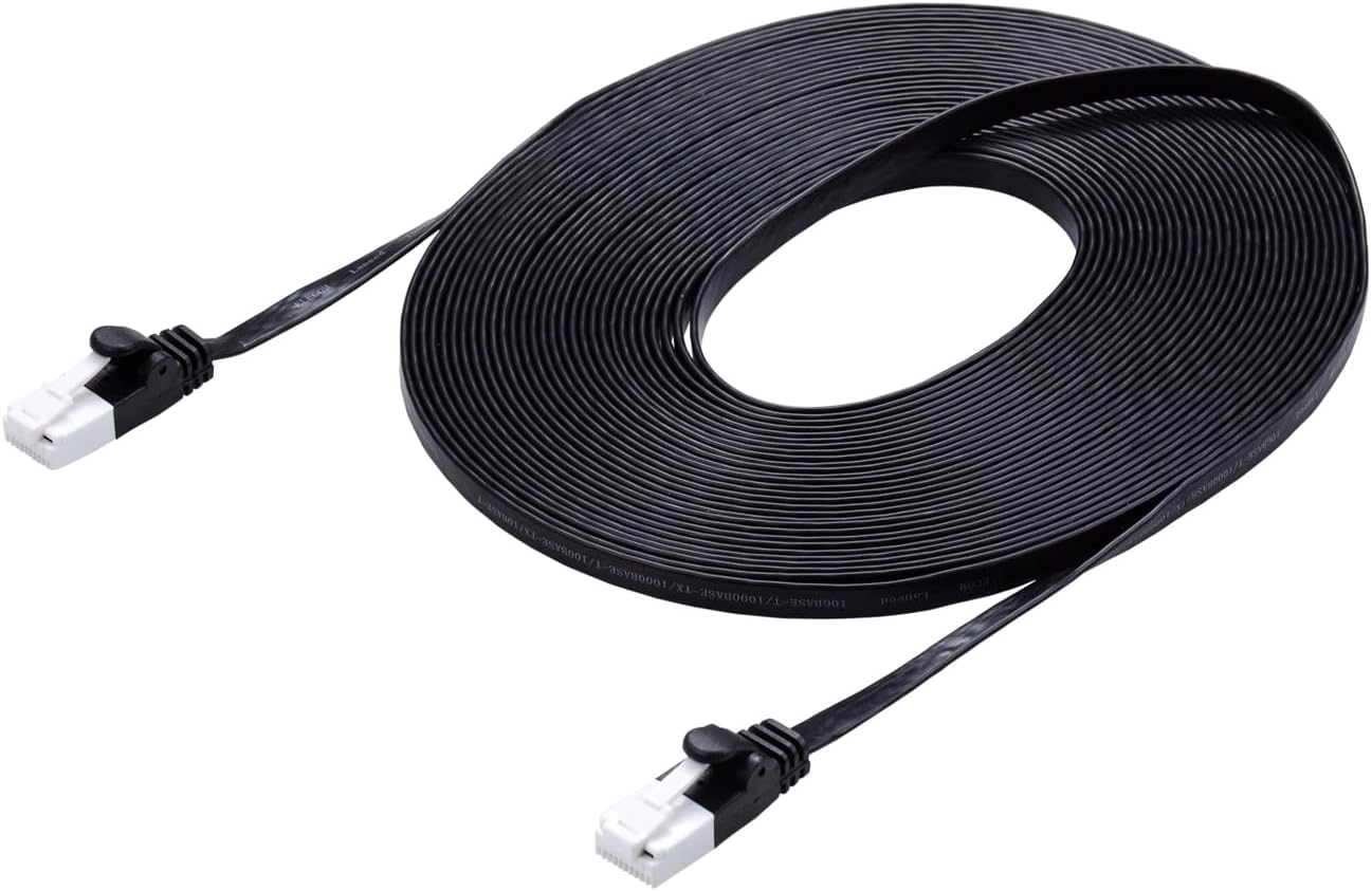 爪折れ防止コネクタ付き エレコム CAT6A スーパーフラット LANケーブル 10m ブラック