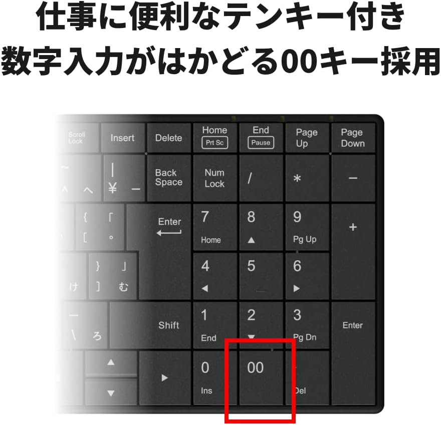 バッファロー 2.4GHz 無線コンパクトキーボード ブラック PC/Mac対応