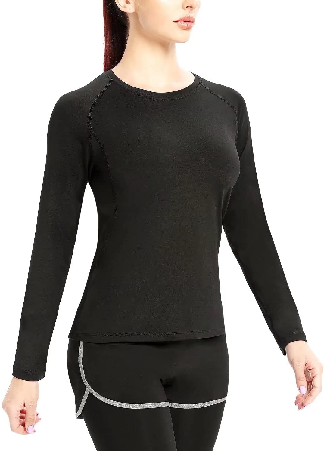 レディース コンプレッション インナーシャツ 速乾 長袖 ゴルフ・トレーニング用