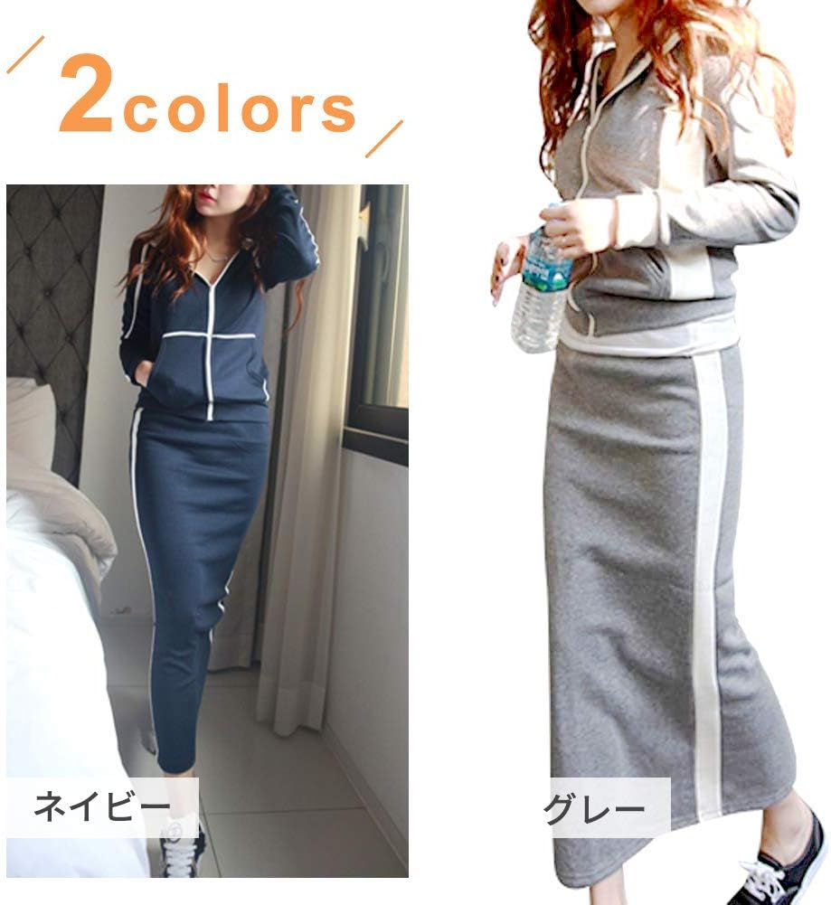 バイカラー フード付き ジャージ上下セット S～2XL