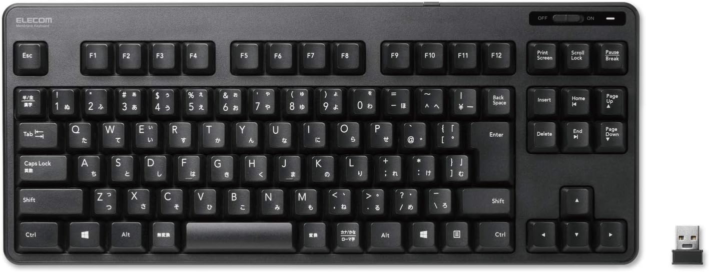 エレコム ワイヤレスメンブレン コンパクトキーボード ブラック TK-FDM105TXBK