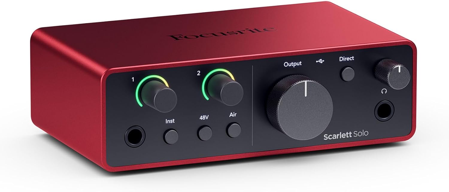 Focusrite Scarlett Solo 第4世代 USBオーディオインターフェース ギタリスト・ボーカリスト向け スタジオ品質録音セット