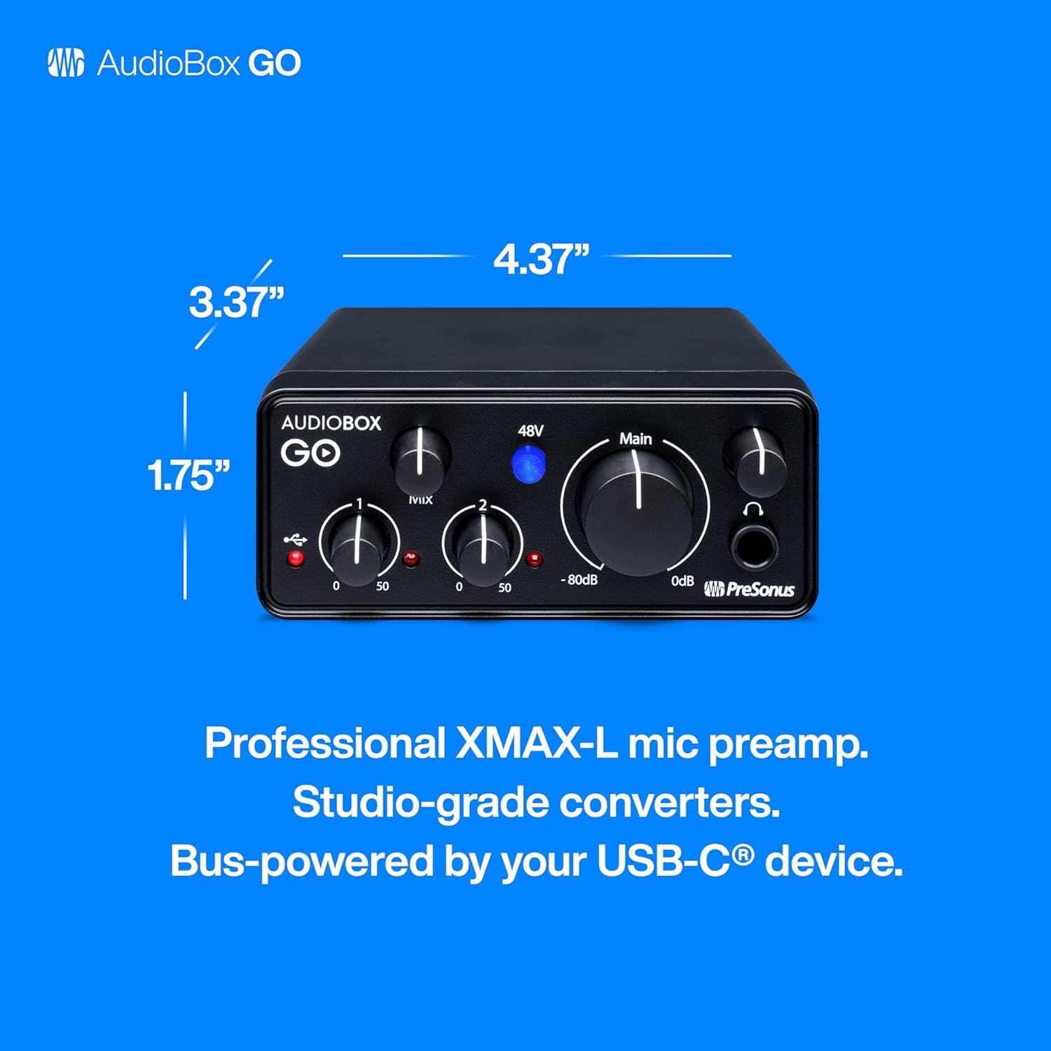 オーディオインターフェース PreSonus AUDIOBOX GO