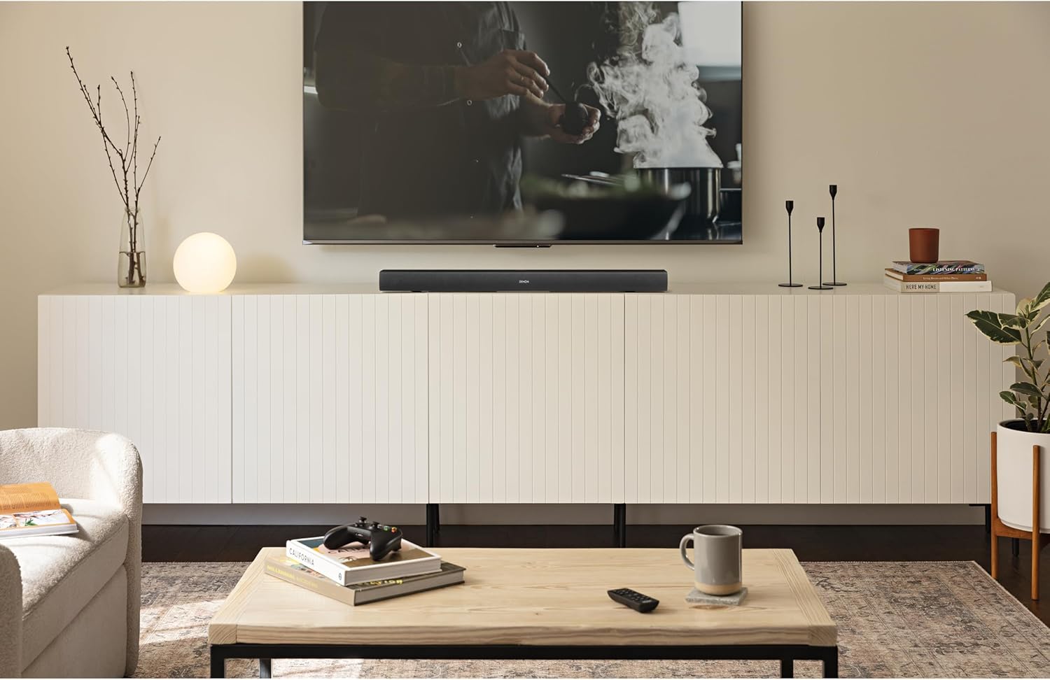 デノン サウンドバー Dolby Atmos対応 6スピーカー内蔵 テレビ用 ブラック