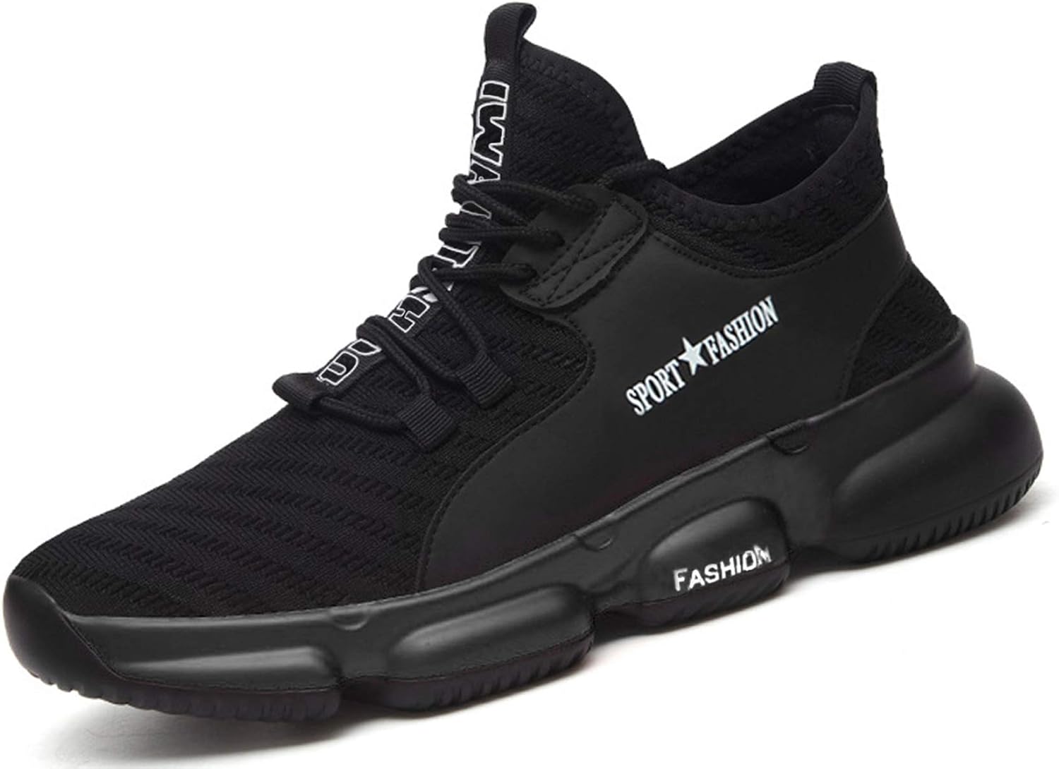 軽量通気性安全靴 スニーカー 鋼先芯 耐摩耗 防刺 黒 アウトドア用