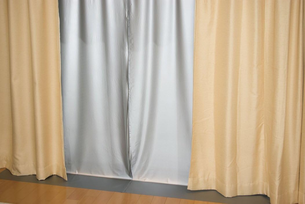 省エネ 窓用断熱カーテンライナー グレー 100cm×225cm 2枚入 UVカット 遮光