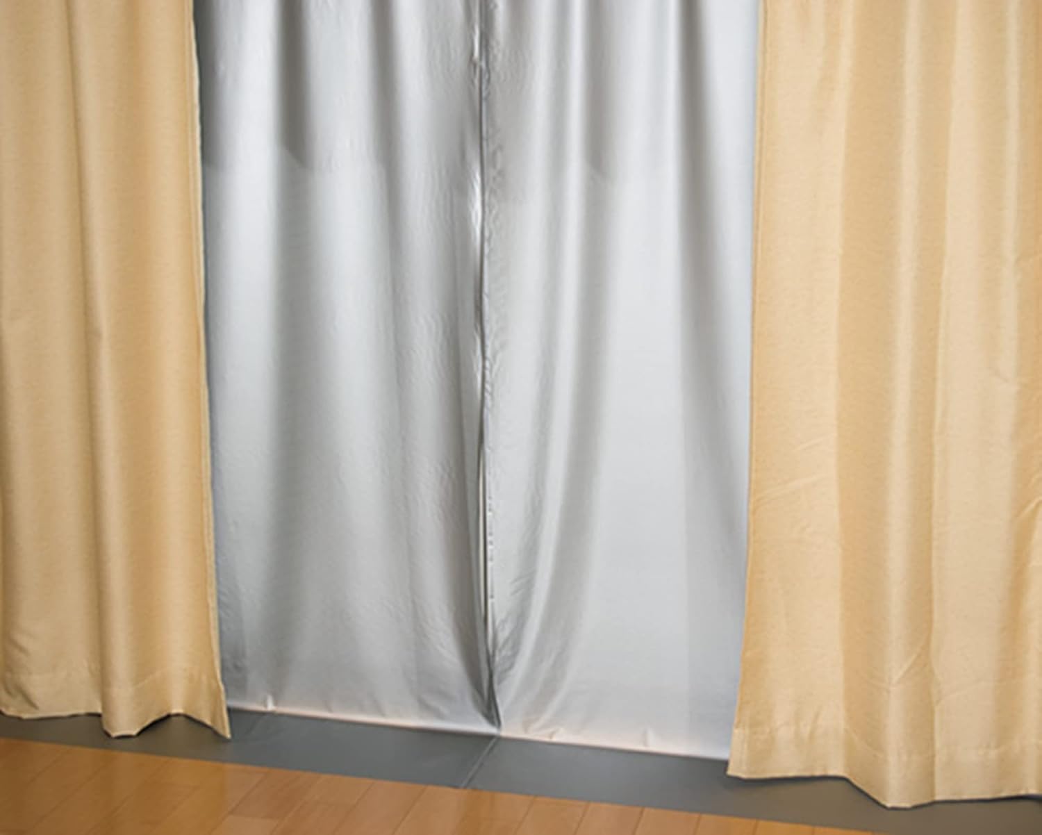 省エネ 窓用断熱カーテンライナー グレー 100cm×225cm 2枚入 UVカット 遮光