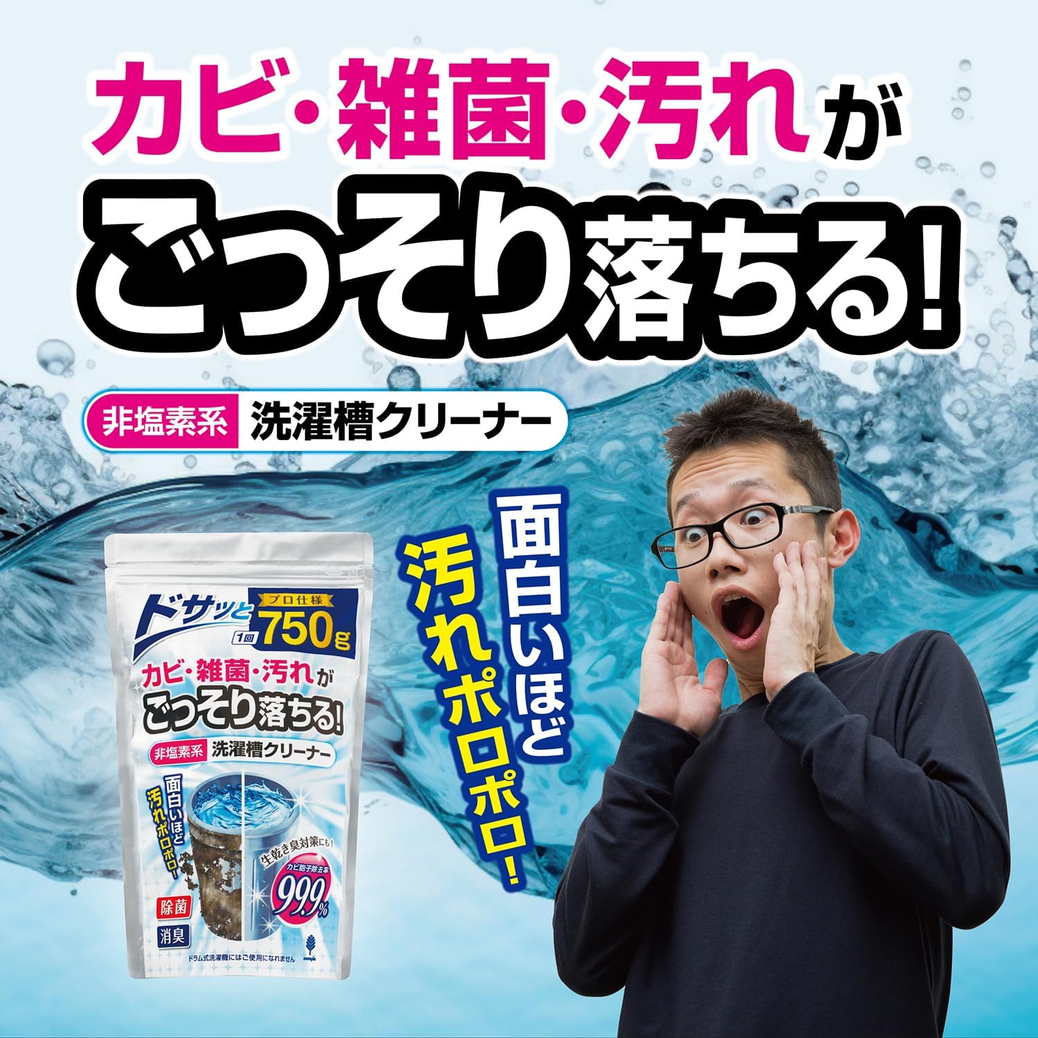 洗濯槽クリーナー 粉末タイプ 750g 日本産 非塩素系 再付着防止 除菌・消臭用