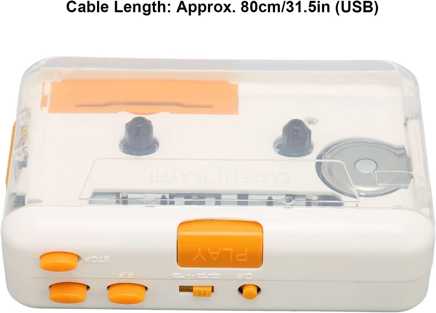 ポータブルカセットプレーヤー USBケーブル・イヤホン付き MP3コンバーター