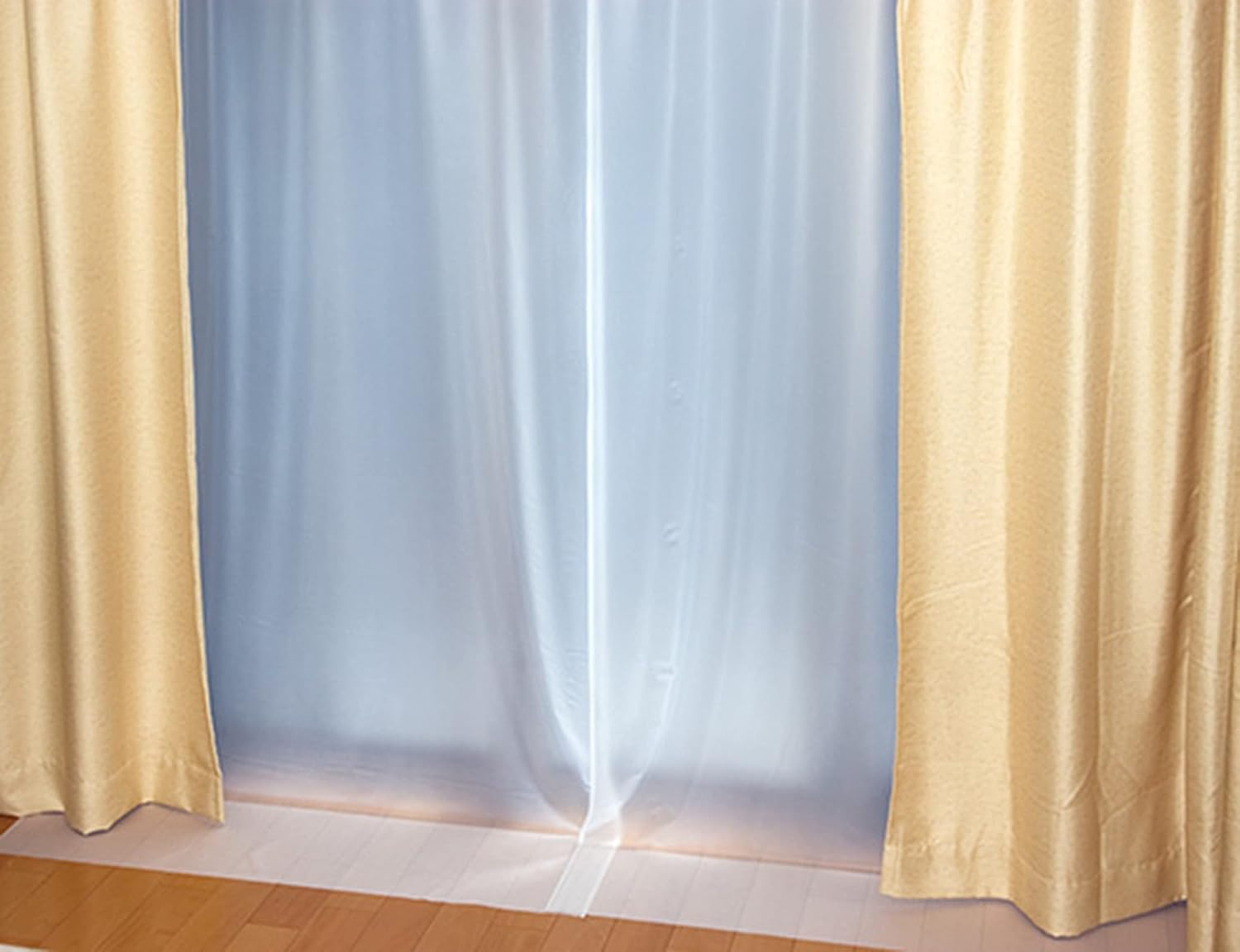 省エネ窓用断熱カーテンライナー（ホワイト・半透明）100cm×140cm 2枚入