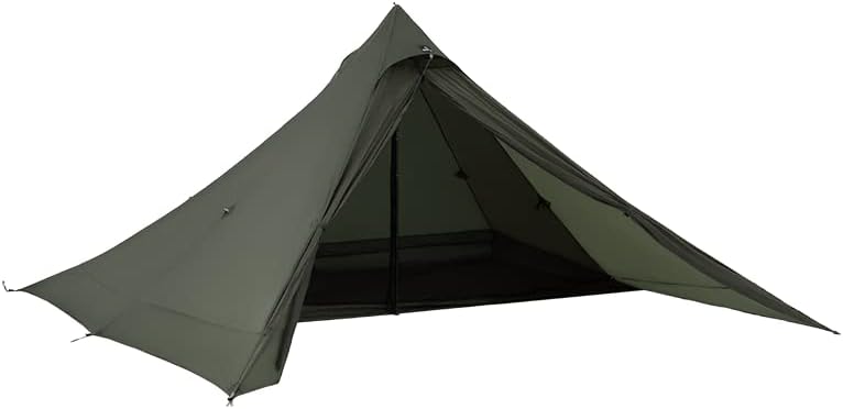 軽量ワンポールテント 2人用 4シーズン対応 防水15Dナイロン ピラミッド型