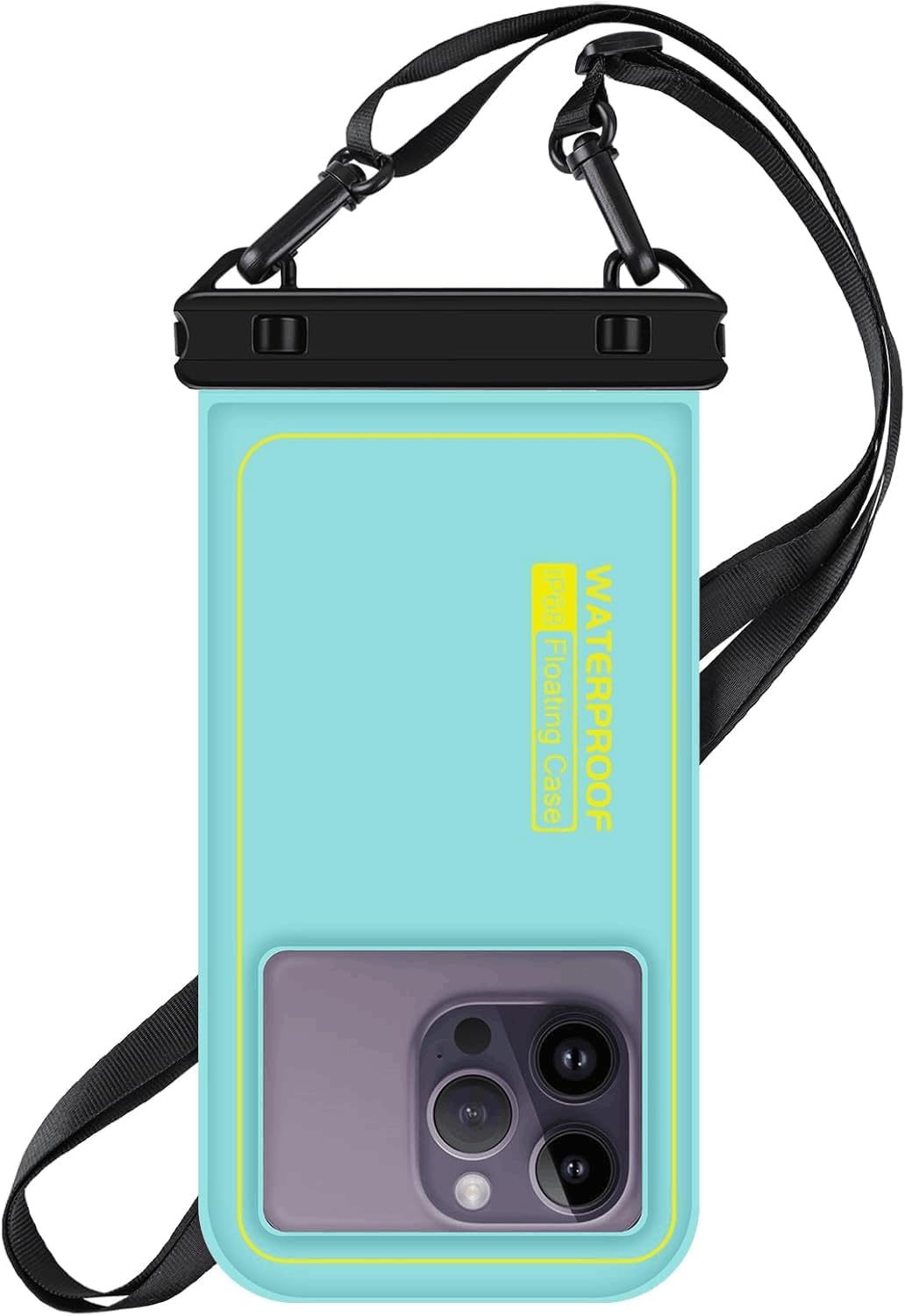 水に浮くスマホ防水ケース LILIYYA IPX8認証 海・プール用 ストラップ付き 緑