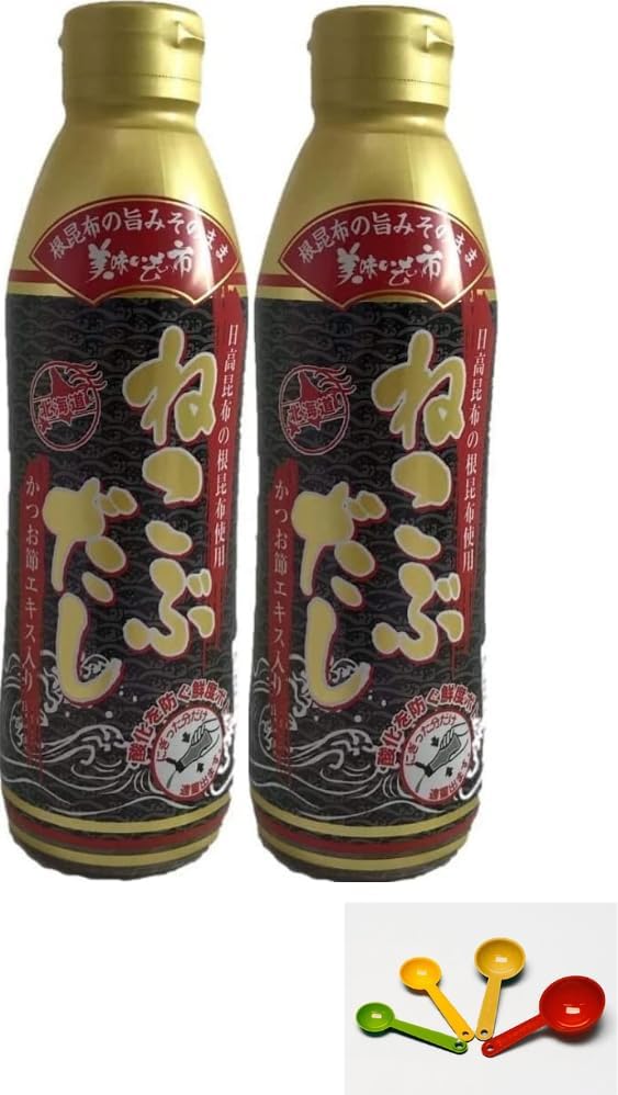 お得な2本セット！プロ愛用のねこぶだし450ml（計量スプーン付き）