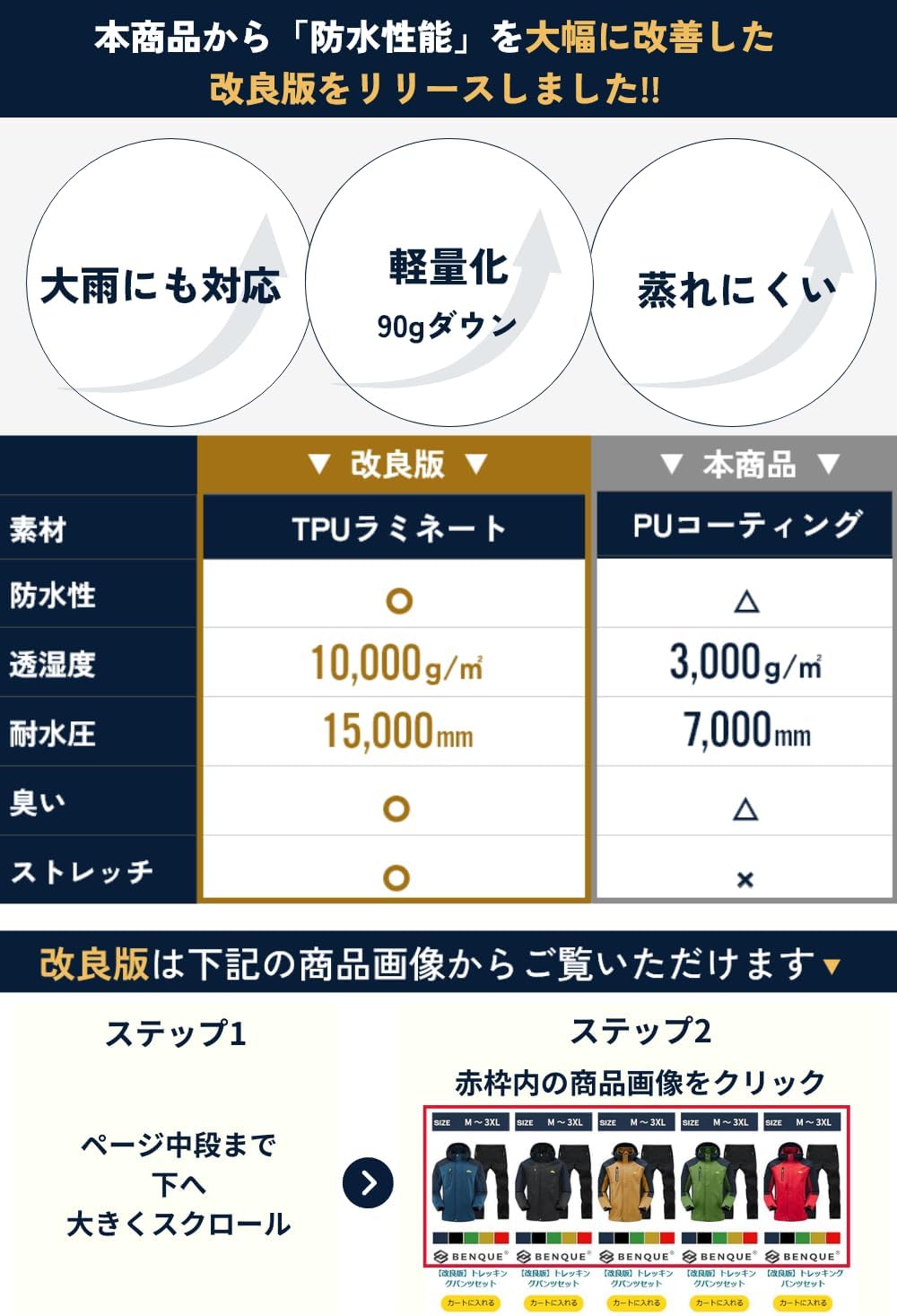 アウトドアジャケット メンズ 上下セット 防風撥水 登山・釣り用耐水圧7000mm