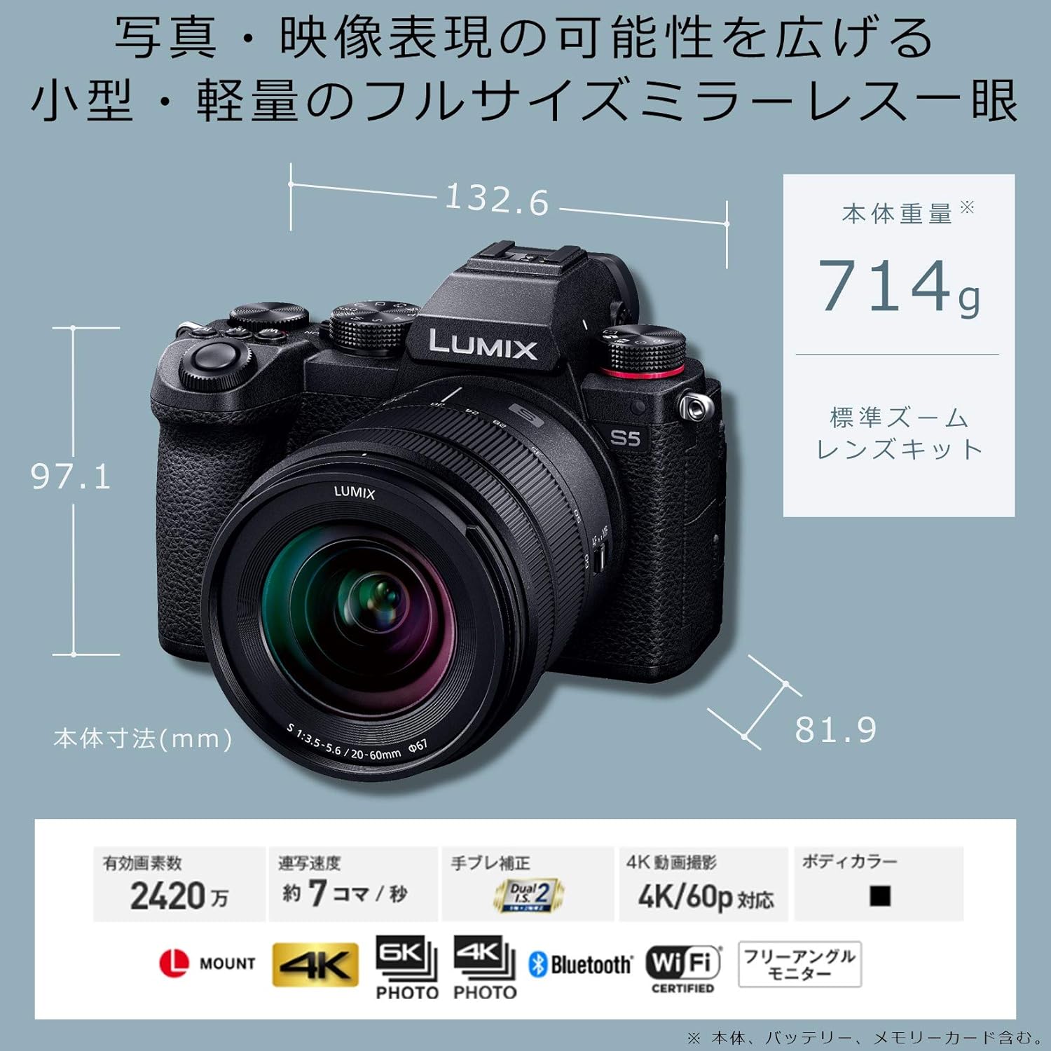 パナソニック ルミックス S5 ミラーレスカメラ 標準ズームレンズキット ブラック