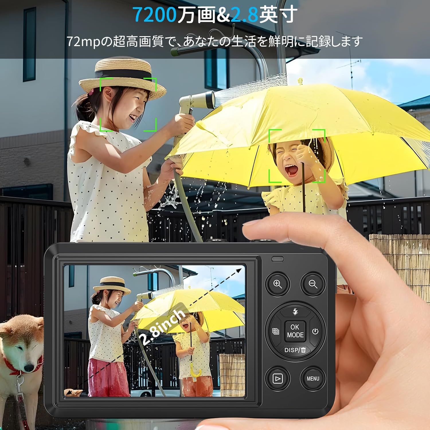 初心者向け 72MP デジタルカメラ 5K録画 16倍ズーム 32GB付き