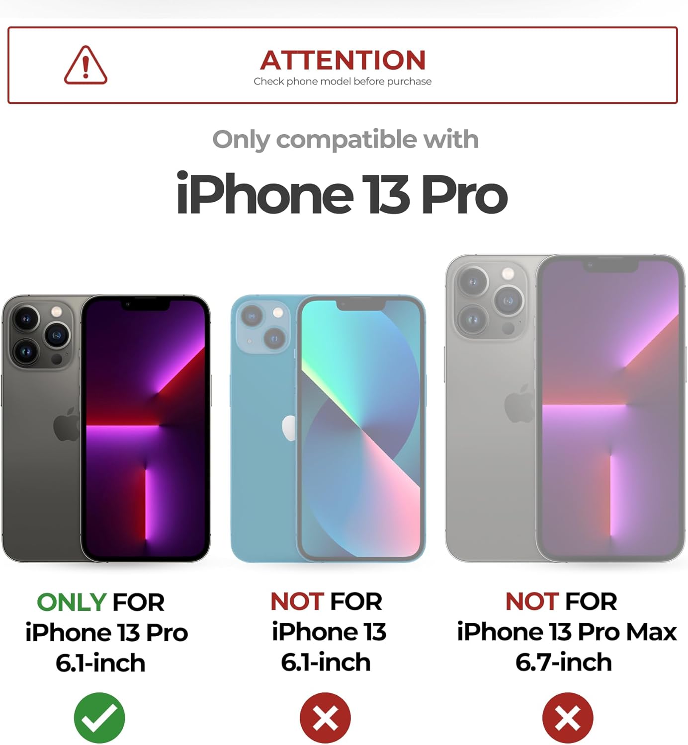 iPhone 13 Pro向け マグネットケース - スライド式カメラカバー・調整可能キックスタンド・内蔵画面保護フィルム付き 対衝撃ブラックケース