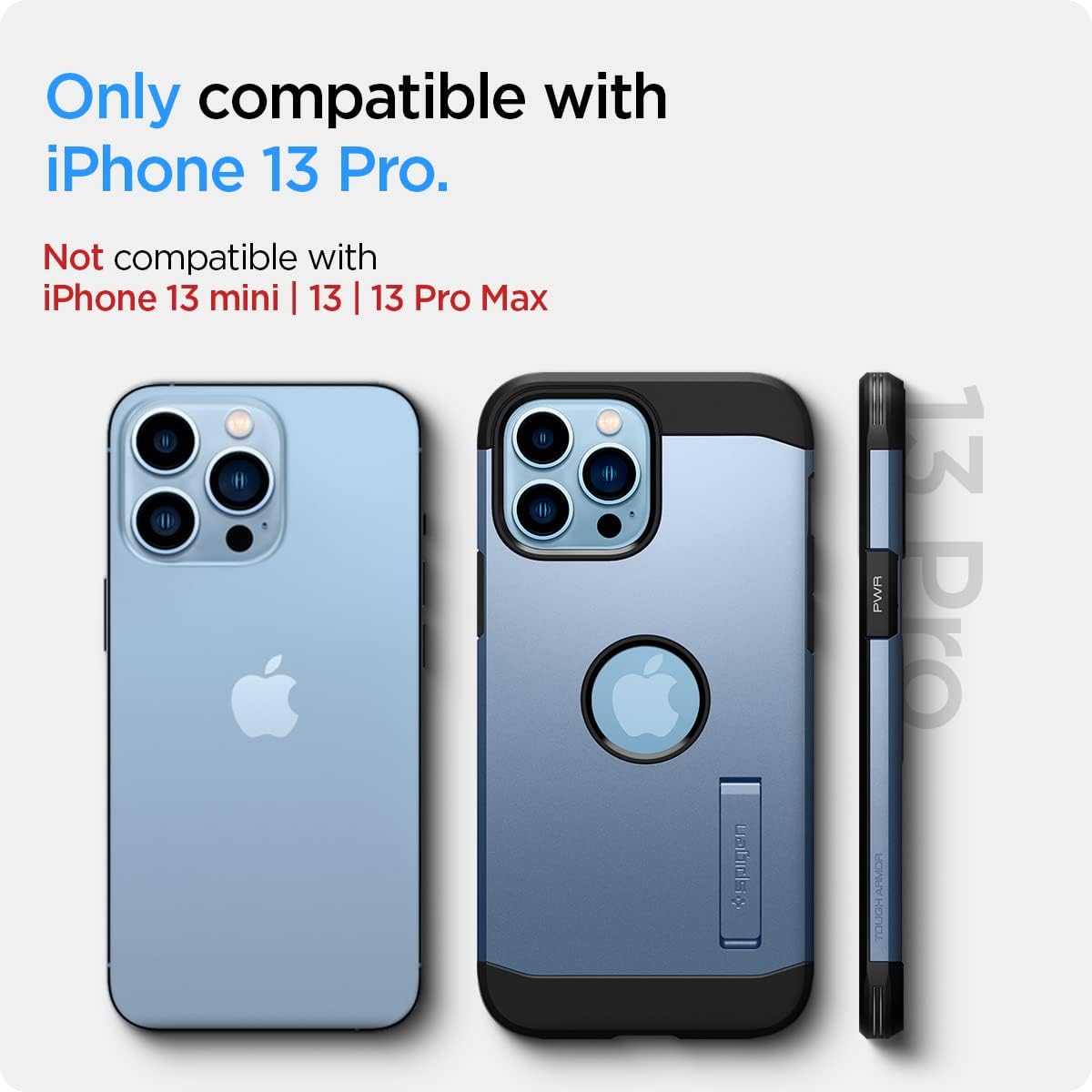 iPhone 13 Proケース 衝撃吸収・米軍MIL規格・3層構造・タフ・アーマー (シエラ・ブルー)