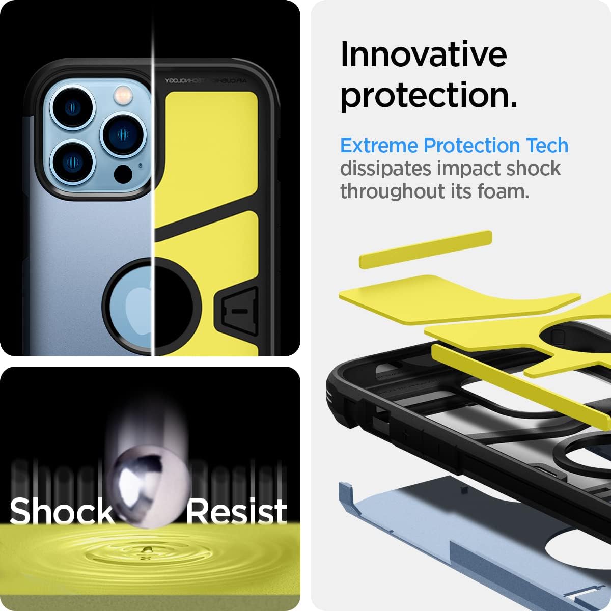 iPhone 13 Proケース 衝撃吸収・米軍MIL規格・3層構造・タフ・アーマー (シエラ・ブルー)