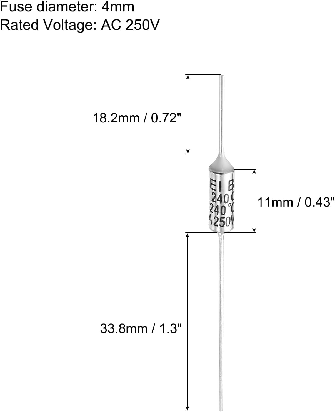 金属温度サーマルヒューズ RY240 240℃ 15A 250V 10個セット