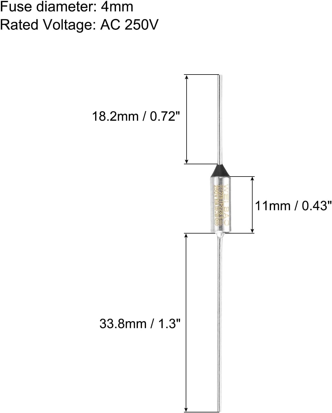 金属温度サーマルヒューズ 10個セット RY228 228°C 10A 250V 家庭用電化製品用