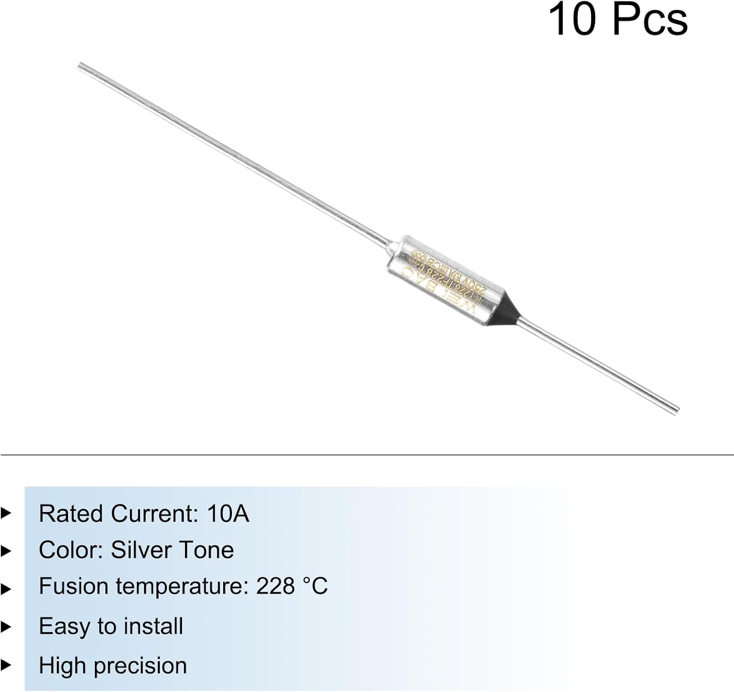 金属温度サーマルヒューズ 10個セット RY228 228°C 10A 250V 家庭用電化製品用