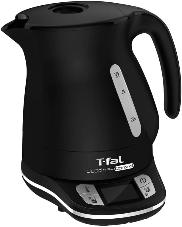 ティファール ジャスティン コントロール ブラック 電気ケトル 1.2L 温度調節 7段階 保温 自動電源オフ 空だき防止