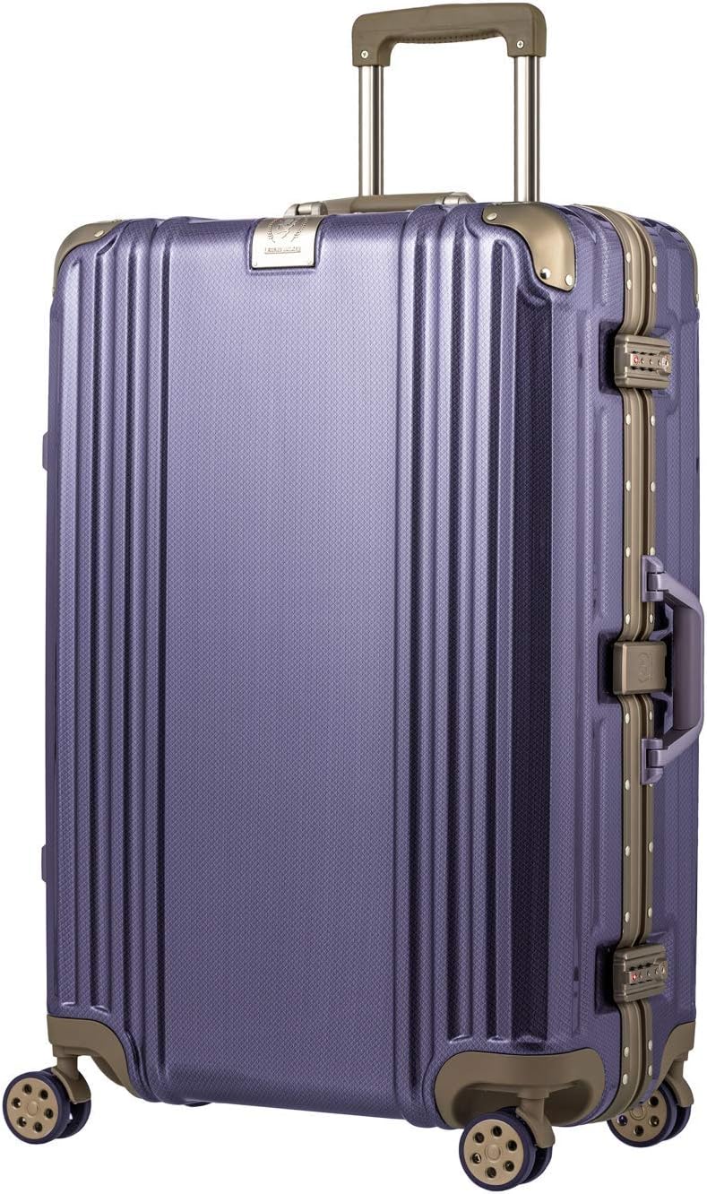 大型アルミフレームキャリーケース TSAロック付き 旅行用スーツケース（83L/5.6kg/パープル）