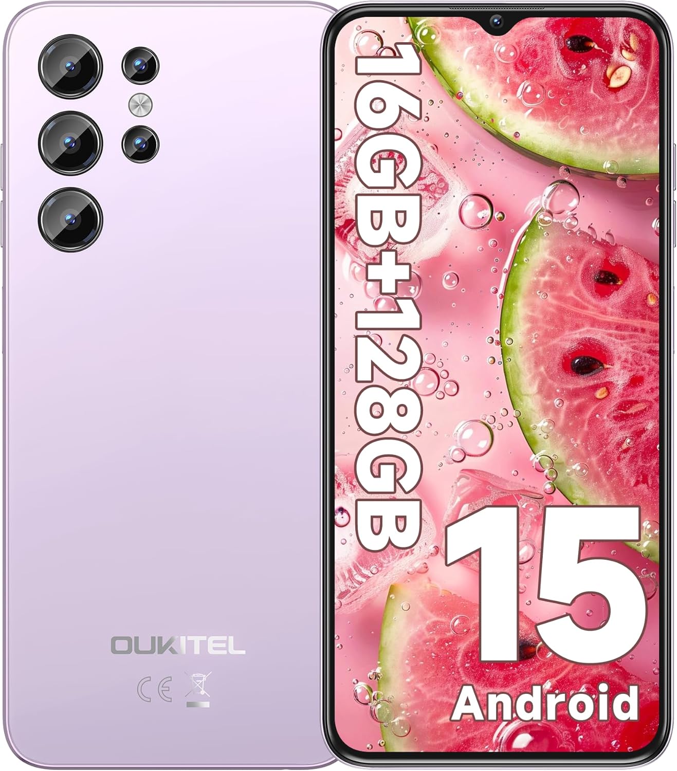 OUKITEL C1 SIMフリースマートフォン 6.52インチHD大画面 16GB RAM+128GB ROM 1TB拡張可 5150mAhバッテリー 13MP+5MPカメラ