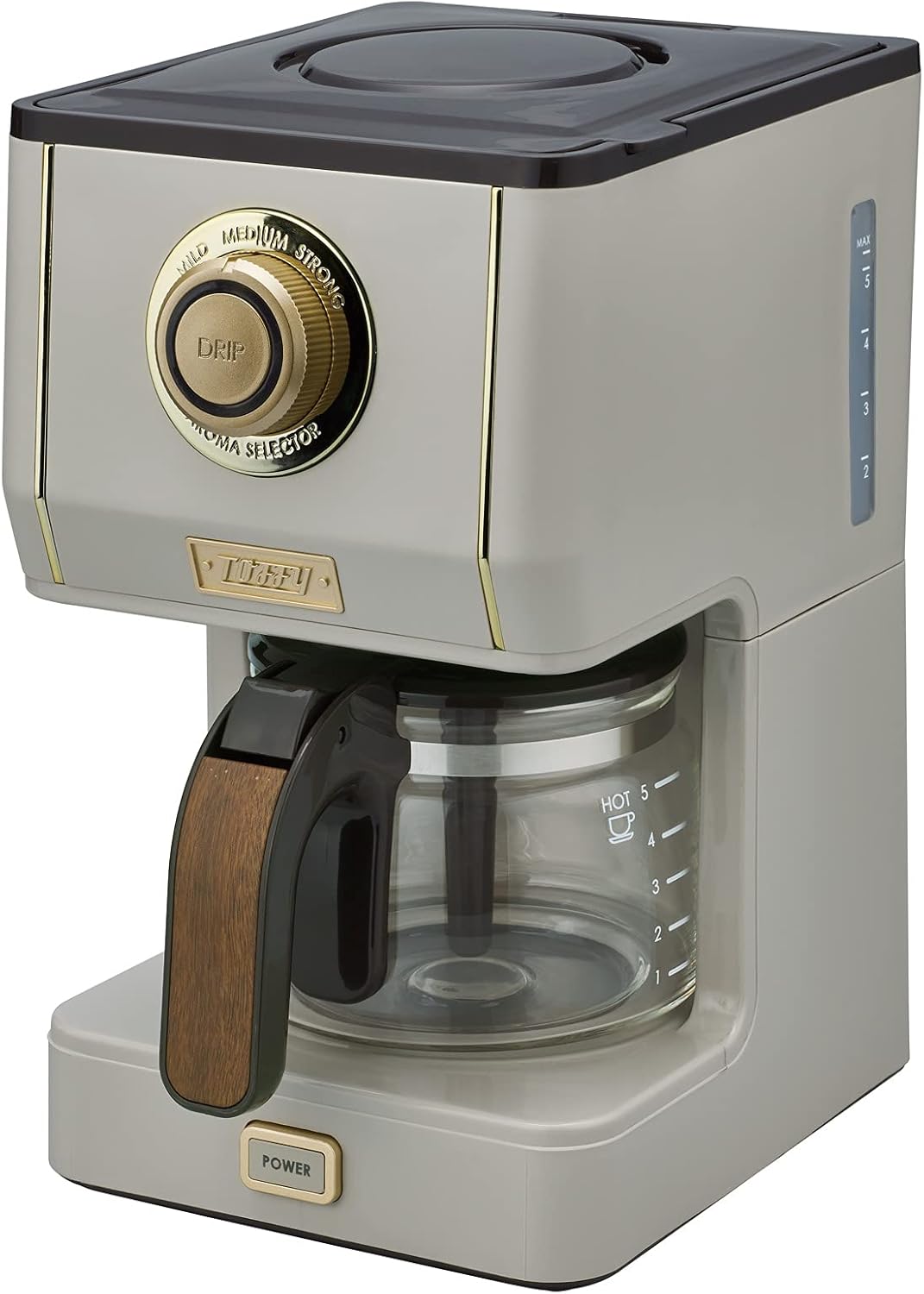 アロマドリップコーヒーメーカー K-CM5 グレージュ レトロデザイン メッシュフィルター付き