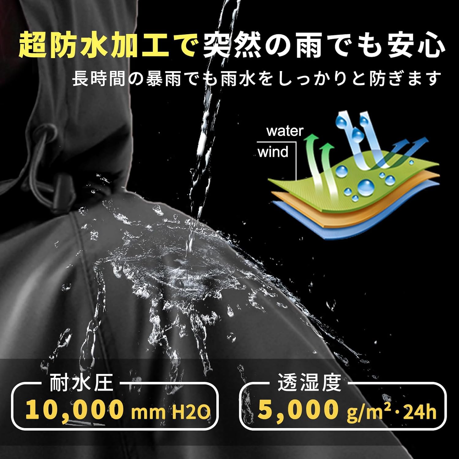 レディース防水透湿軽量レインウエア｜アウトドア用ウインドブレーカー