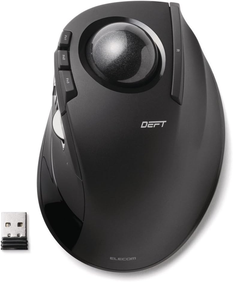 トラックボール人差し指用ワイヤレスマウス（8ボタン・ブラック）