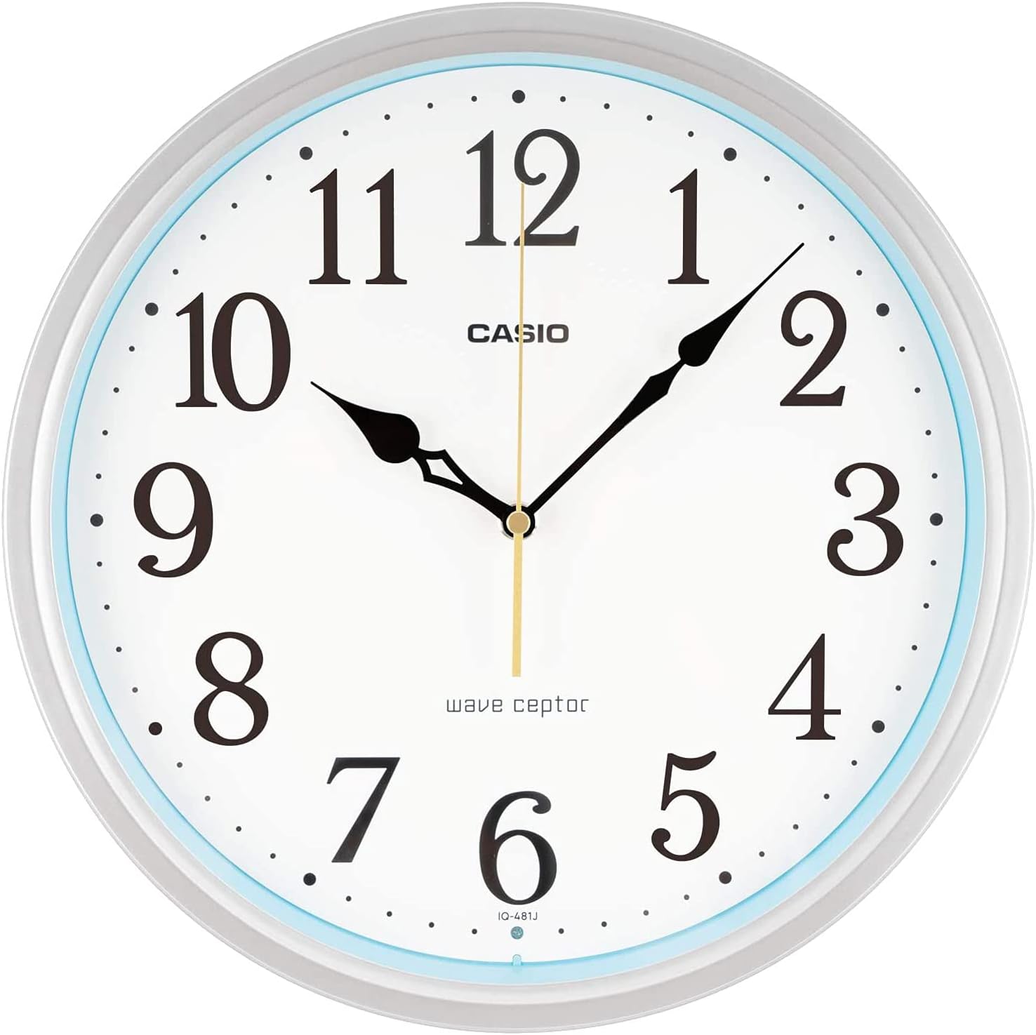 電波掛け時計 シルバーアナログ 夜間秒針停止モデル CASIO IQ-481J-8JF